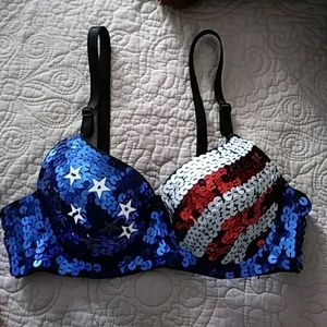 American flag sequin bra